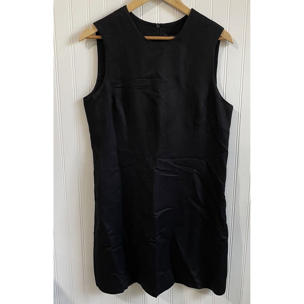 Limited America Black Linen Rayon Sleeveless Shift Dress Womens 10 Minimalist